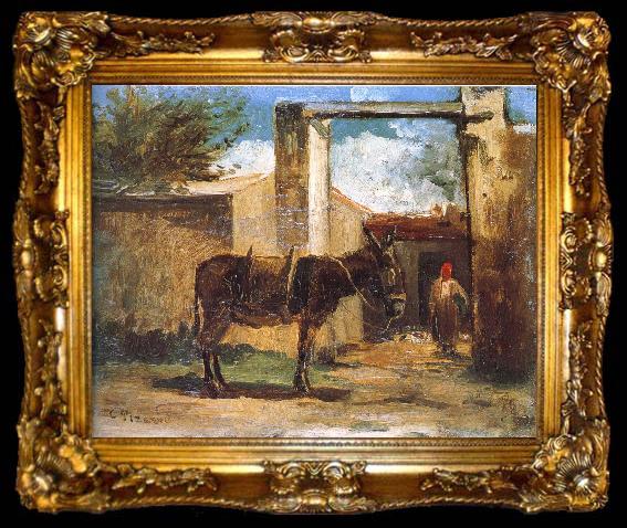 framed  Camille Pissarro Farm before the donkey, ta009-2